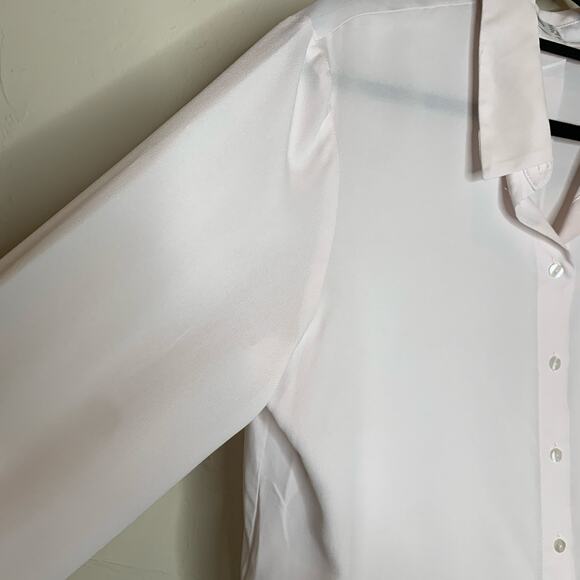 Mango Pale Pink Chiffon Blouse Sz 10 - Picture 8 of 10